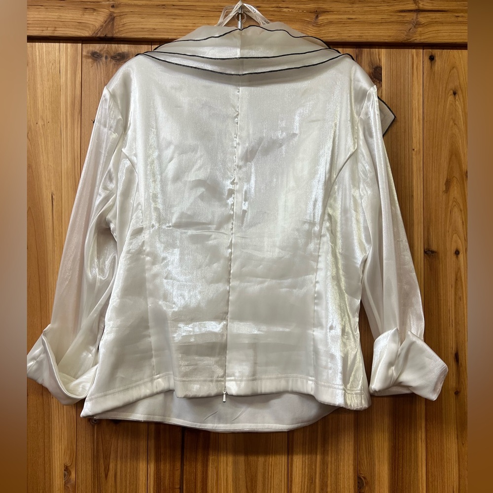 Cachet Vintage woman’s shimmer sheer long sleeve blouse - Picture 3 of 7